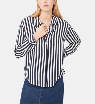 Chemise caby - Motif rayures - Coupe oversize - Caroll - Bleu marine