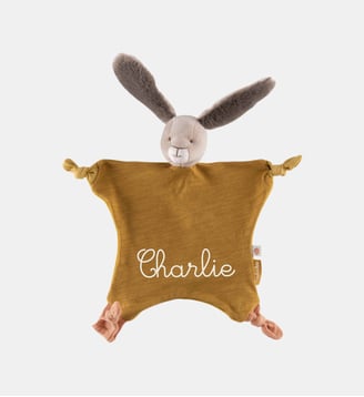 Doudou lapin ocre Trois petits lapins - Moulin Roty - Ocre