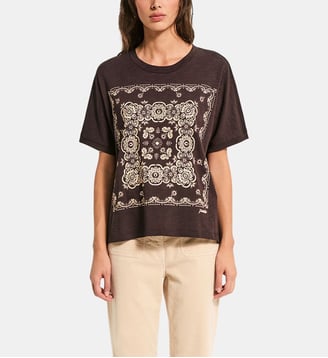 T-shirt imprimé bandana - BELY - Pablo - Marron