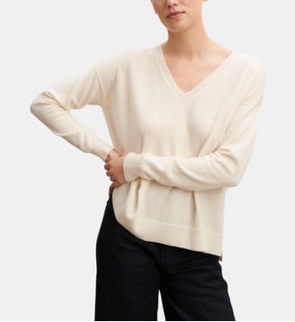 Pull ample en cachemire  - Bompard - Écru
