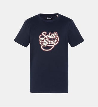 T-shirt imprimé logo vintage - Schott - Marine