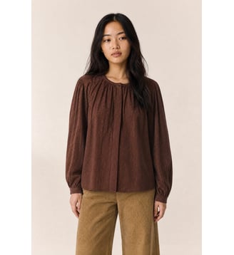Chemise Casley Stripe - Leon & Harper - Bordeaux