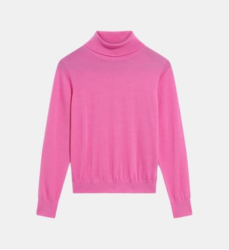Pull à col roulé en laine mérinos - ROSAIRE - Gerard Darel - Rose