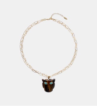 Collier double chaînes avec charm FABELLA - Hipanema - Ambre