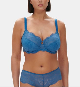 Soutien-gorge corbeille Karma dentelle - Simone Pérèle - Bleu roi