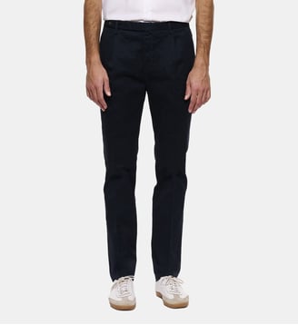 Pantalon en coton marine - Atelier Privé - Bleu marine