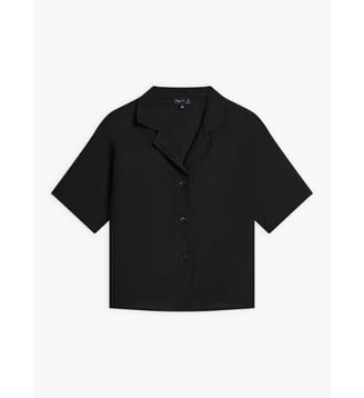 chemise Lysette en lin noir - Agnès b. - Noir