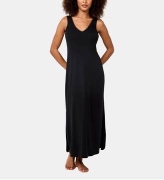 Nuisette longue issue de fibres végétales Softness noire - Maison Lejaby - Noir
