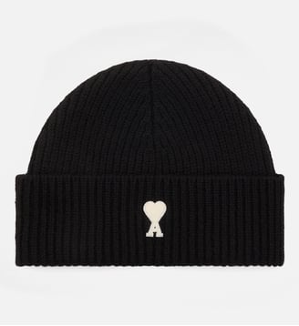 Bonnet unisexe en laine Ami de Coeur - AMI Paris - Noir et écru