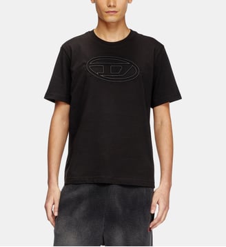 T-shirt avec Oval D embossé - Diesel - Noir