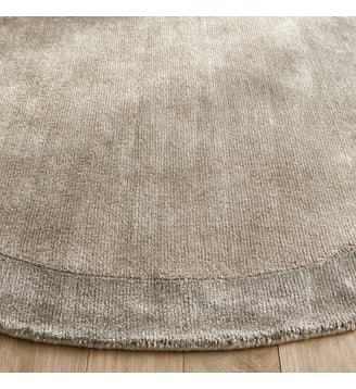 Tapis Tencel™ rond, tissé main - AM.PM - Grège