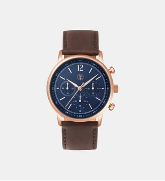 Montre Auguste Bleu foncé XC4018XB\13 - Louis Pion - Doré rose