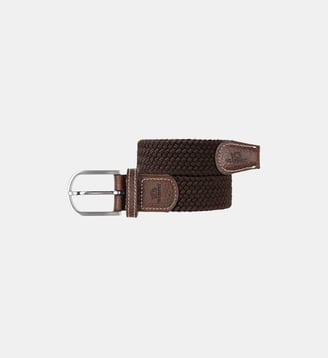 Ceinture tressée élastique unie - Billybelt - Marron