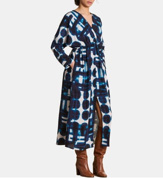 Robe longue fendue à imprimé La Fée Maraboutée