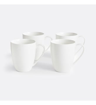 Lot de 4 mugs en porcelaine - La Redoute Interieurs - Blanc
