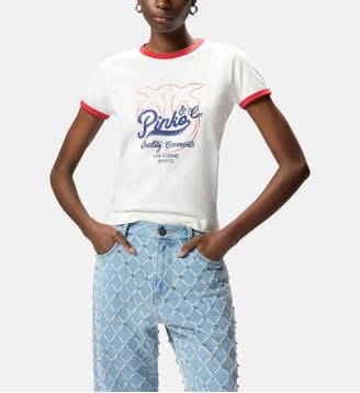 T-shirt à logo imprimé Pinko