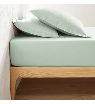 Drap housse uni polycoton, bonnet 25cm La Redoute Interieurs