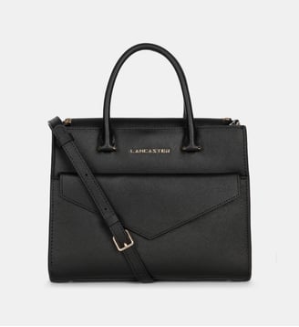 Petit sac cabas Adeline en cuir - Lancaster - Noir
