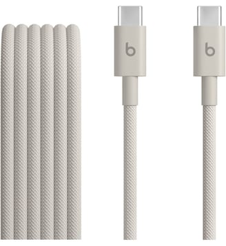 Câble de charge tissé USB-C vers USB-C 1M50 Gris éclair - Beats - Gris