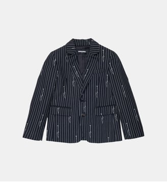 Blazer rayé avec logo allover - Dsquared2 - Noir