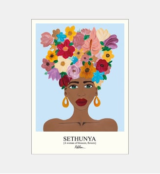 Poster   Sethunya - blue - Morais Artworks - Poster & Frame - Multicolore