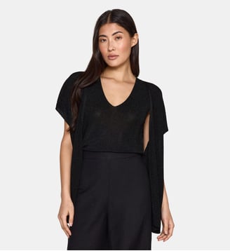 Gilet à manches courtes Samantha lurex - Maison 123 - Noir