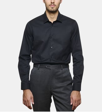 Chemise noire en twill coupe cintrée - Atelier Privé - Noir