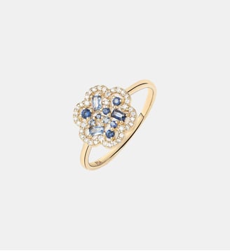 Bague Baby Flora Bleue Or Jaune - PIAPARIS - Or jaune