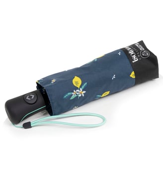 Parapluie solide, déperlant, large couverture 98 cm, mini 21cm et automatique - Isotoner - Citron jaune
