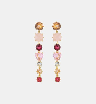 Boucles d'oreilles pendante La Diamantine Rosa Centifiola - Les Néréides - Rose