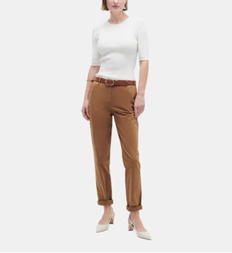 Pantalon adelmo - Motif uni - Coupe cigarette - Caroll - Camel