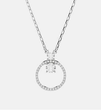 Pendentif Constella, Pavé, Métal rhodié - Swarovski - Blanc