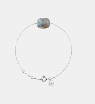 Bracelet, labradorite, or blanc - Morganne Bello - Or blanc