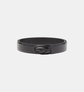 Ceinture en cuir de 2,4 cm avec boucle D ovale - Diesel - Noir