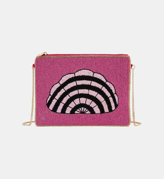 Sac pochette avec broderie coquillage DIENA - Wild - Rose