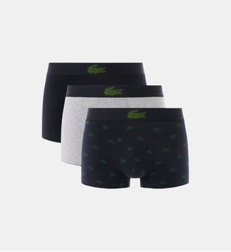 Lot de 3 boxers courts imprimé crocodile - Lacoste - Bleu marine, vert et gris chine