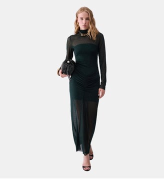 Robe longue en tulle avec strass - Liu Jo - Vert foncé