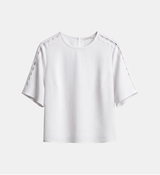 Top dentelle manches Ikks