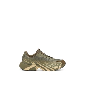 D-Vit-Sneakers en mesh dégradé rayé - Diesel - Vert marron