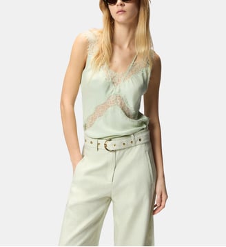 Top lingerie à dentelle - Pinko - Vert
