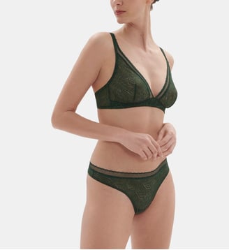 Tanga Comète à dentelle - Simone Pérèle - Vert