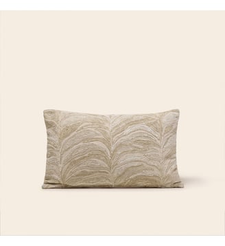 Housse De Coussin  Feuillage brodé - Madura - Naturel