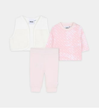 Ensemble pantalon, gilet et T-shirt - BOSS Kidswear - Rose
