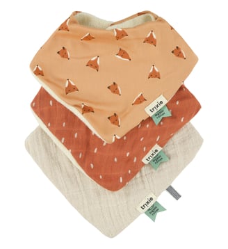 Lot de 3 bavoirs bandanas - Trixie - Orange