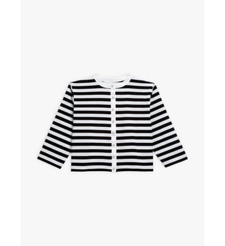 cardigan pression en jersey de coton rouge et blanc - Agnès b. - Noir et blanc