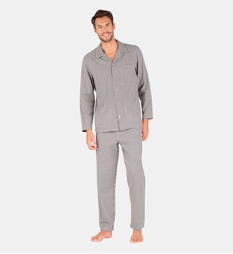 Pyjama long ouvert  FLANELLE - Eminence - Gris