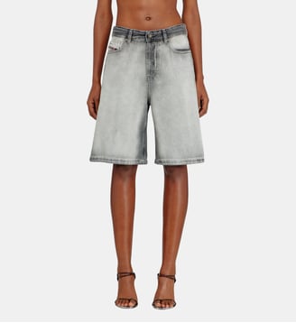 Shorts en denim skeleton doux - Diesel - Gris