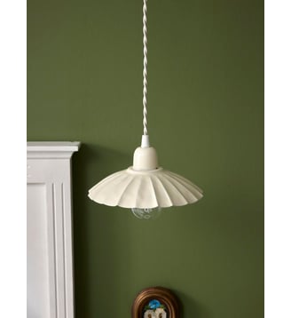 Suspension Aline en métal émaillé - grand modèle - Cyrillus - Crème