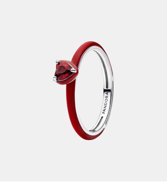 Bague Cœur Chakra Rouge - Pandora - Argenté