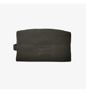 Trousse de toilette en cuir et toile canvas Seattle - Serge Blanco - Vert olive